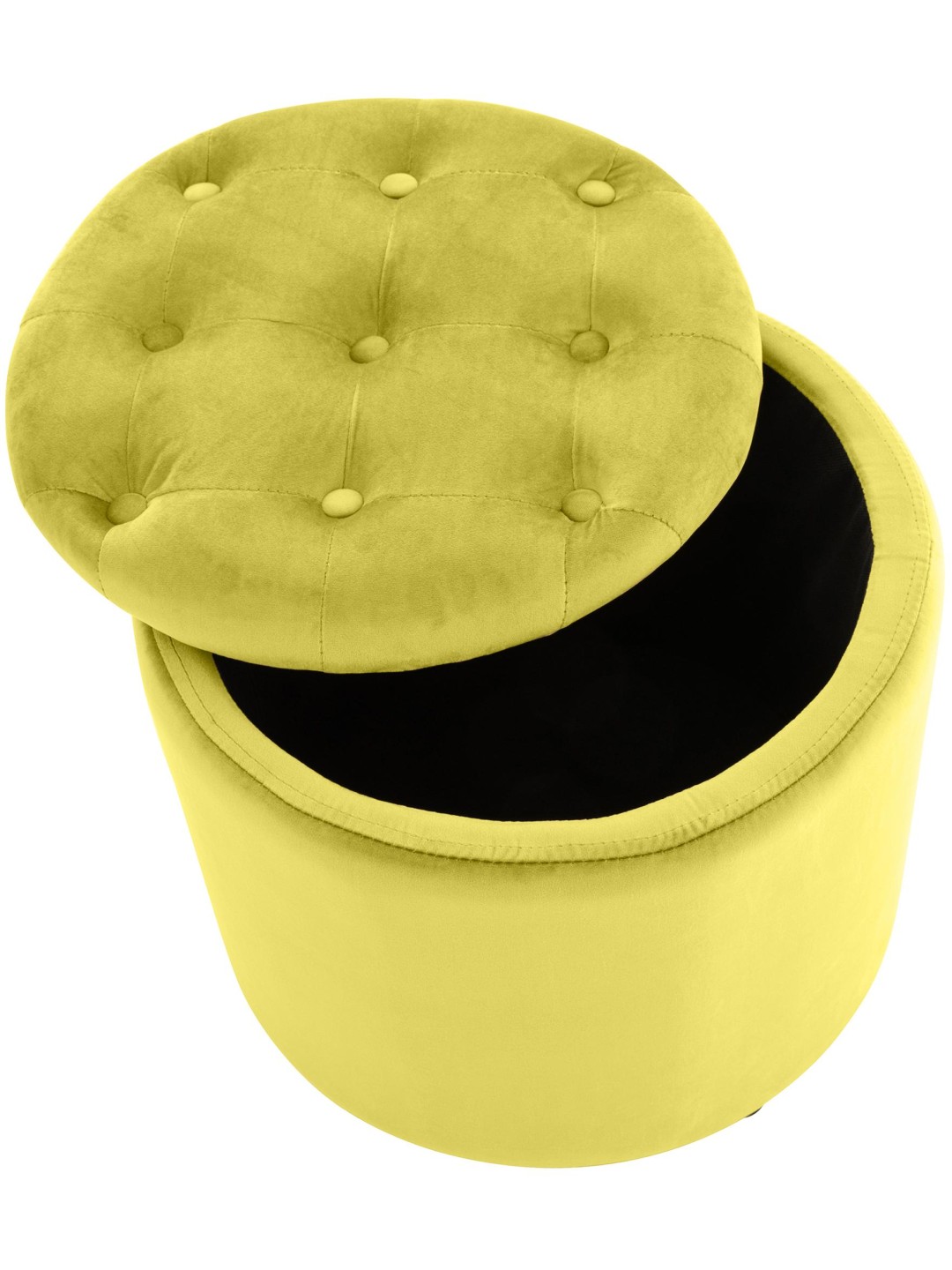 Taburet Pantin fløjl, gul