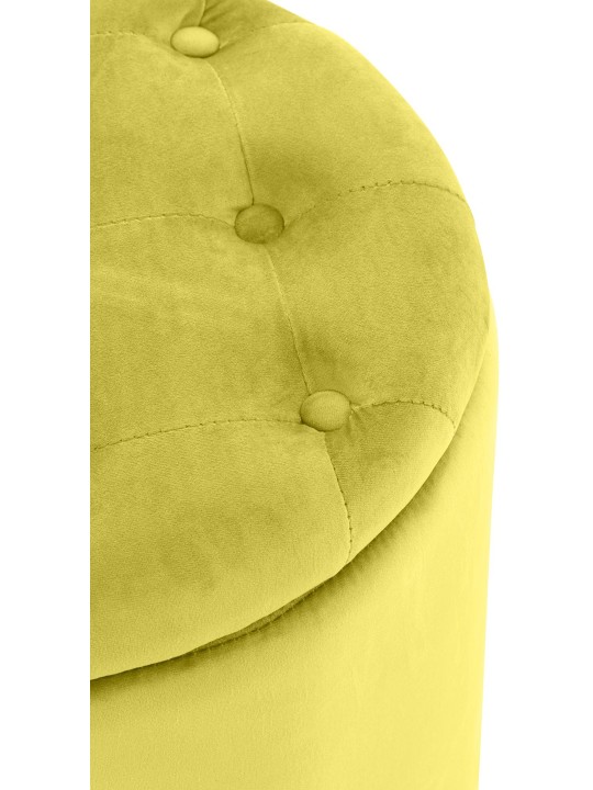 Taburet Pantin fløjl, gul