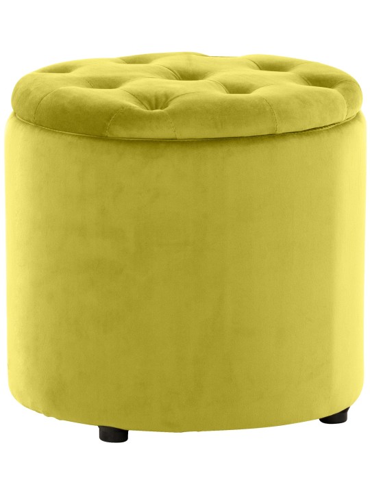 Taburet Pantin fløjl, gul