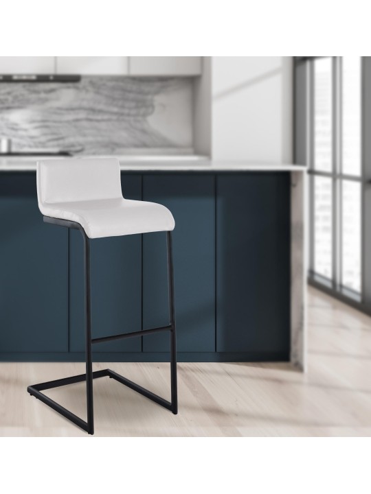 Barstol Newport imiteret læder B, hvid