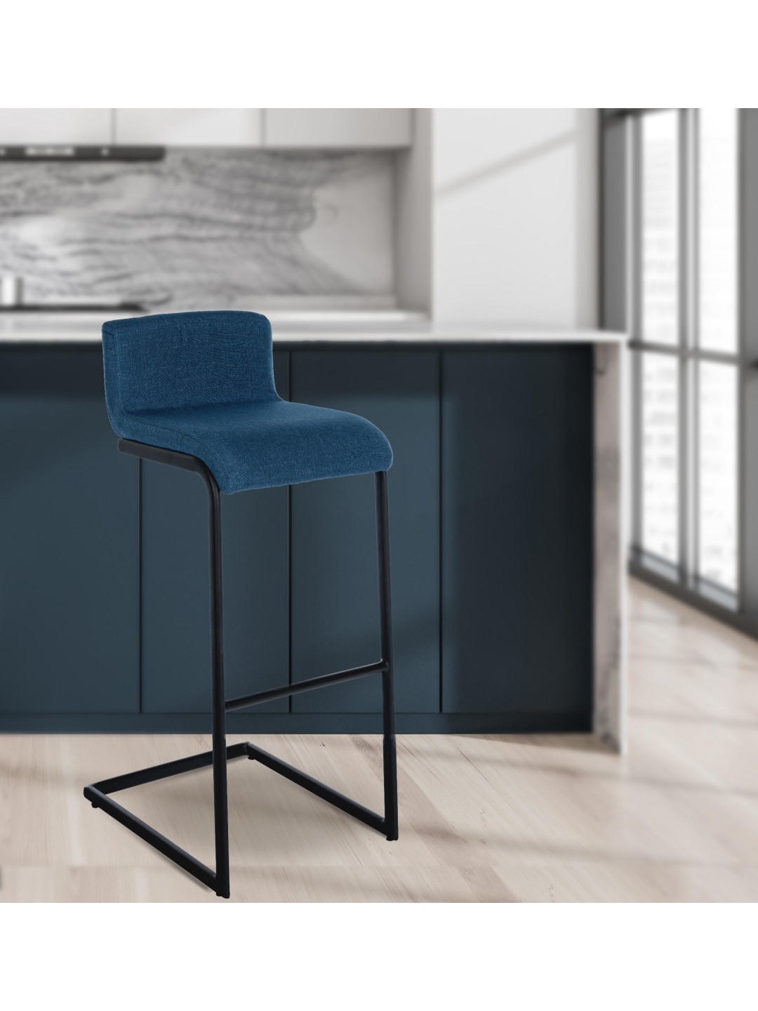 Barstol Newport stof B, blå