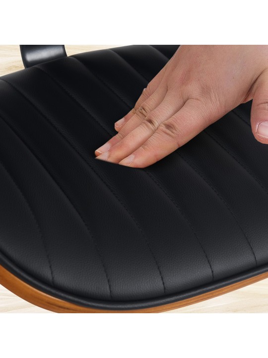 Barstol Clawson imiteret læder, valnød/sort