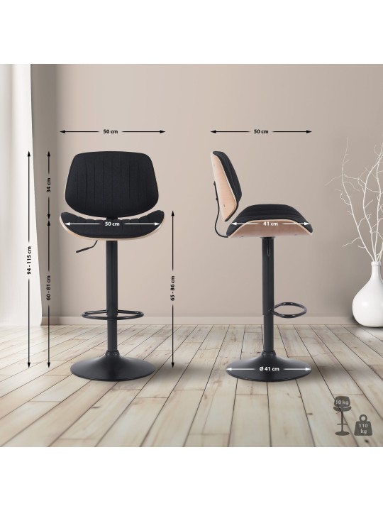 Barstol Clawson stof, natur/sort Barstol Clawson stof, natur/sort