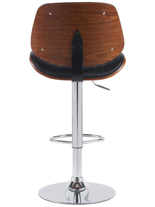 Barstol Clawson imiteret læder krom, valnød/sort Barstol Clawson imiteret læder krom, valnød/sort