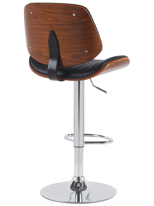 Barstol Clawson imiteret læder krom, valnød/sort Barstol Clawson imiteret læder krom, valnød/sort