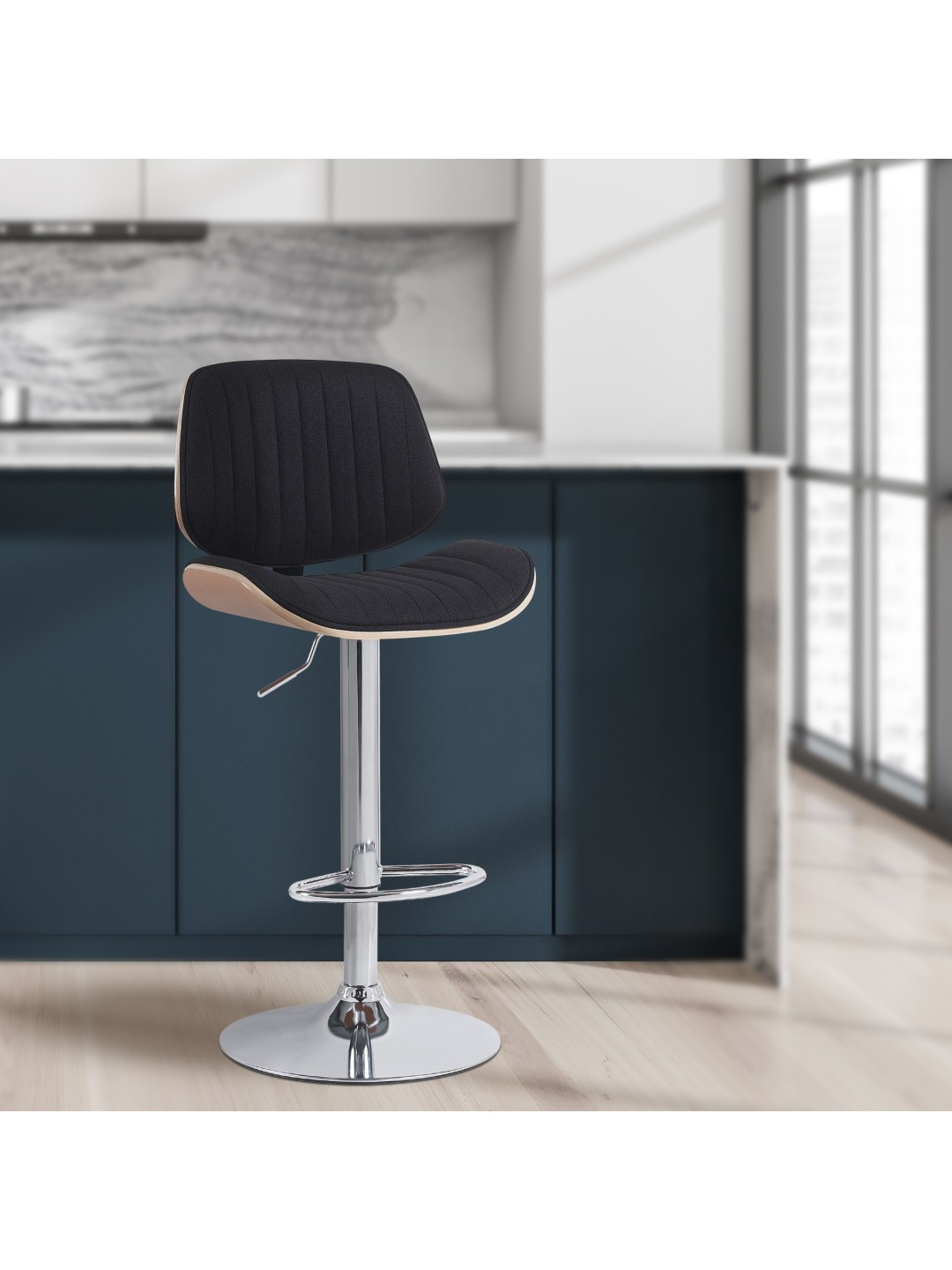 Barstol Clawson stof krom, natur/sort