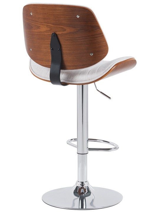 Barstol Clawson stof krom, valnød/creme