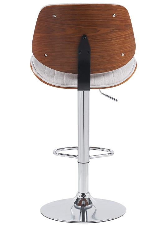 Barstol Clawson stof krom, valnød/creme