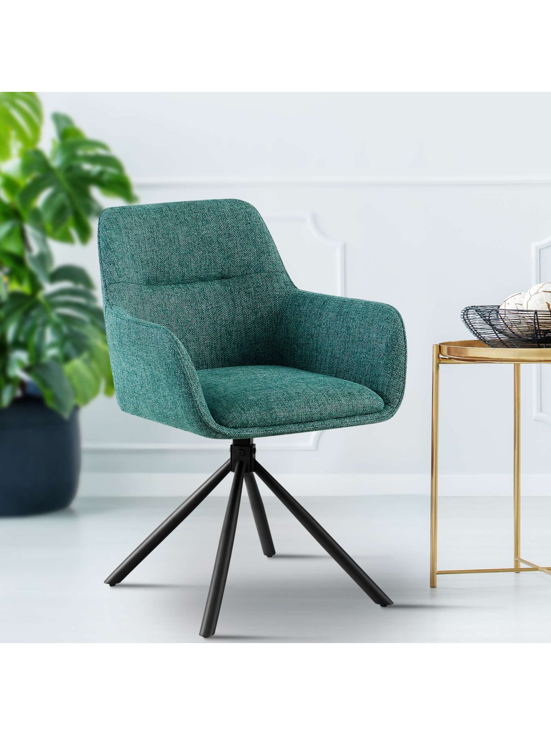 Stol Tipton stof, mørkegrøn