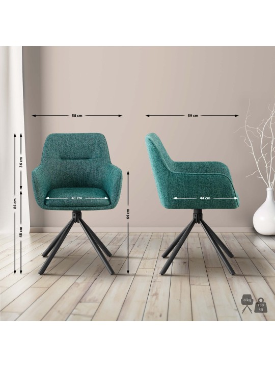 Stol Tipton stof, mørkegrøn