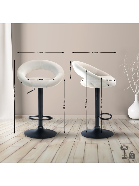 Barstol Olinda fløjl, creme Barstol Olinda fløjl, creme