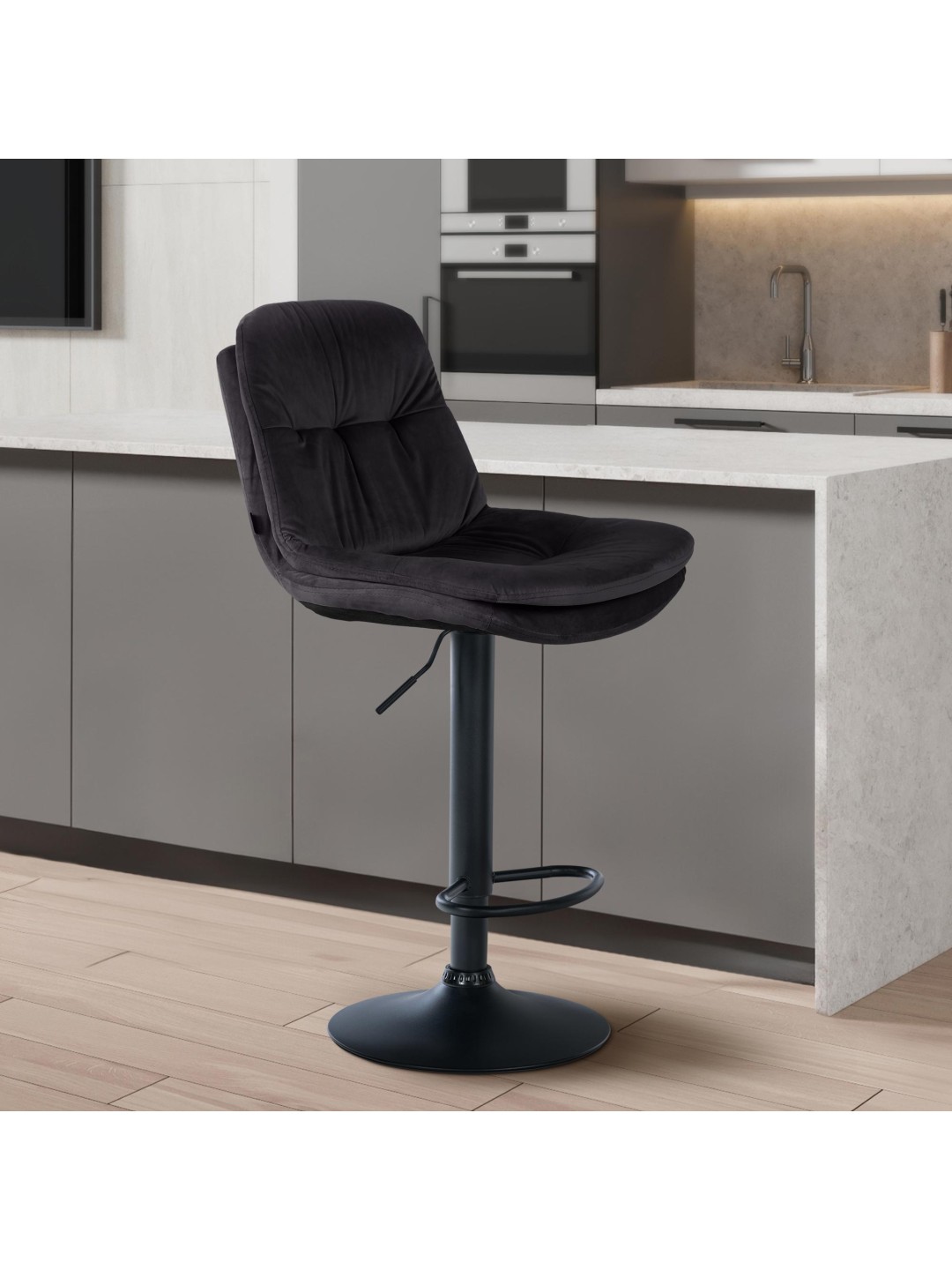 Barstol Laurel velour, sort