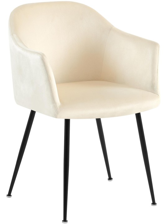 Jaysie spisestuestol i fløjl, creme