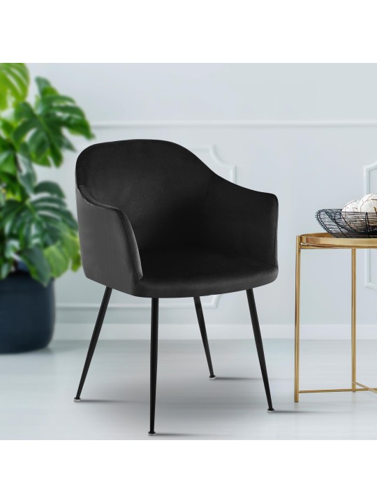 Jaysie spisestuestol i fløjl, sort