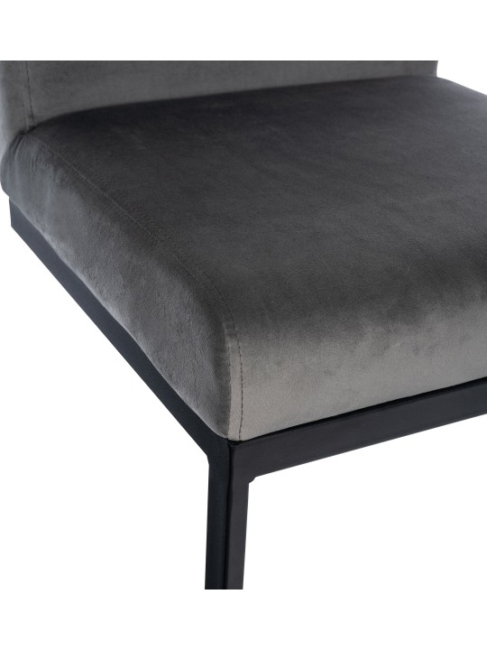 Barstol Hopewell fløjl B, grå