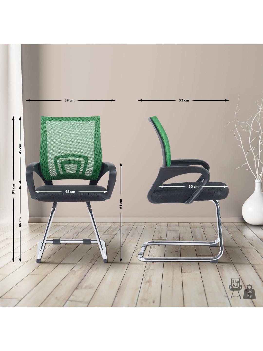 Besøgsstol Eureka, grøn