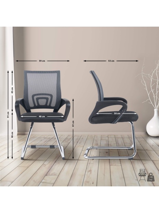 Besøgsstol Eureka, grå