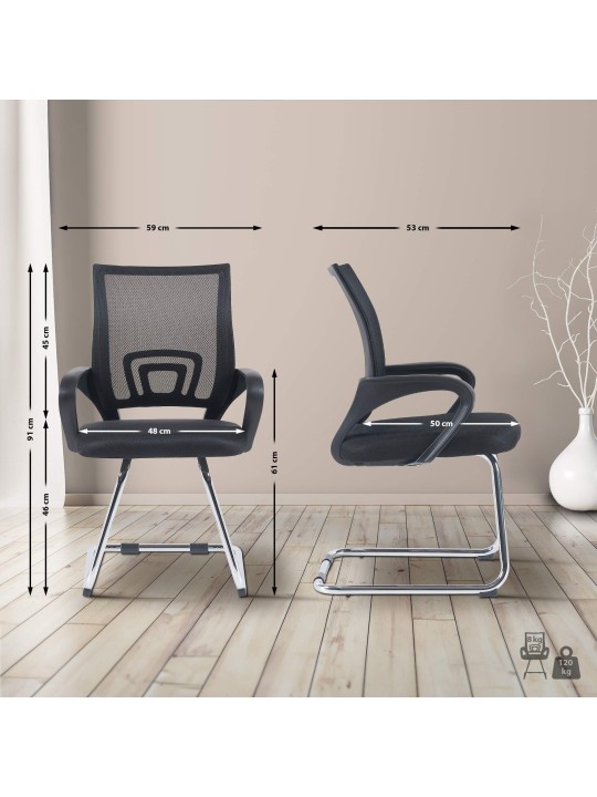 Sæt med 2 besøgsstole Eureka, sort Sæt med 2 besøgsstole Eureka, sort