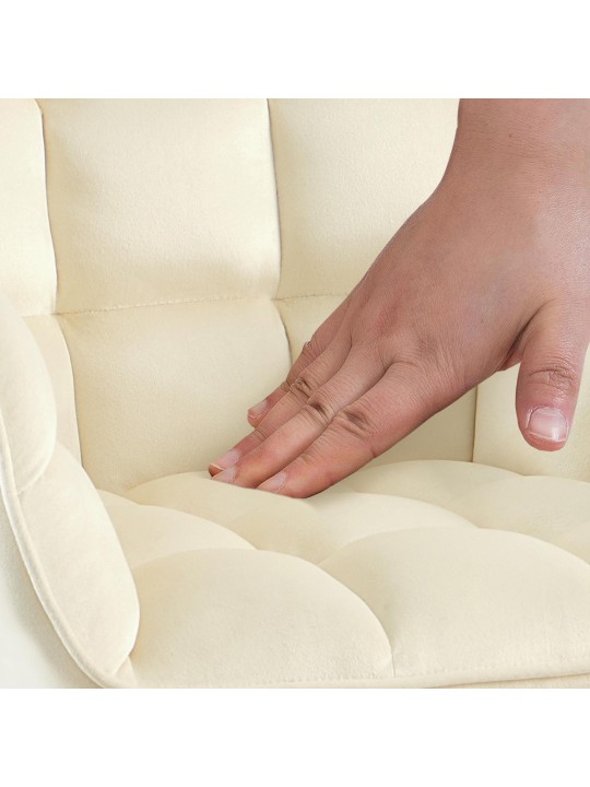 Stol Tirana fløjl, creme