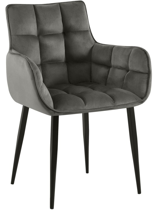 Stol Tirana fløjl, antracit