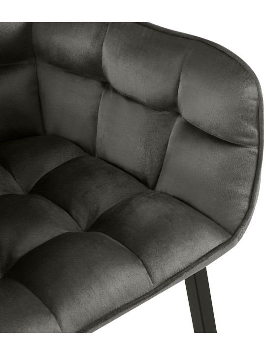 Stol Tirana fløjl, antracit