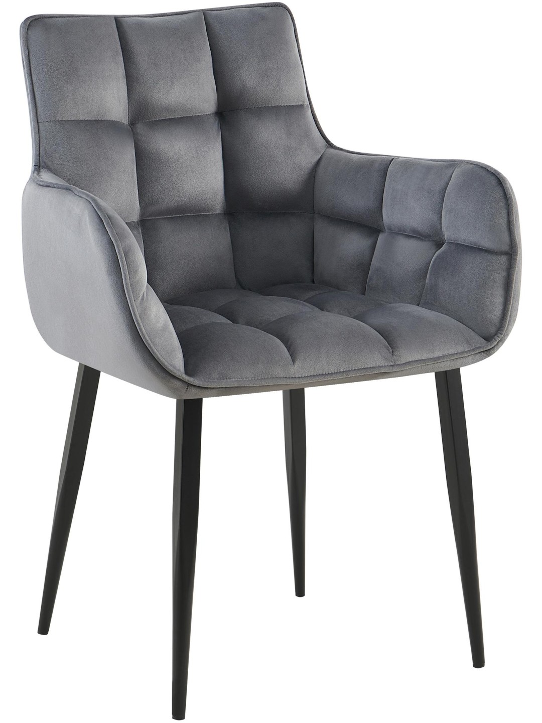 Stol Tirana fløjl, mørkegrå