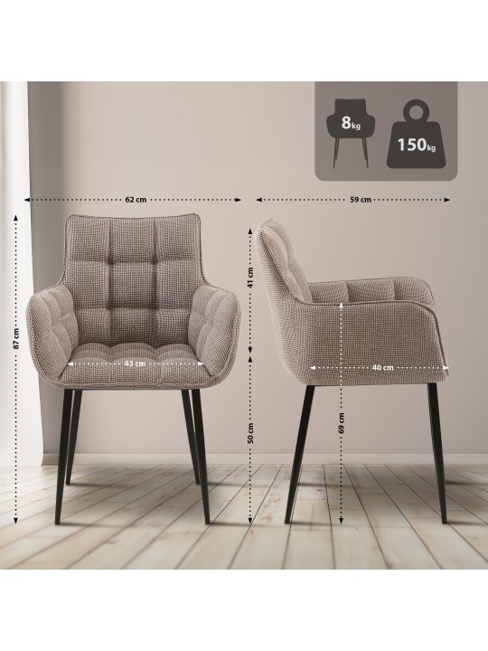 Stol Tirana stof, terrabrun