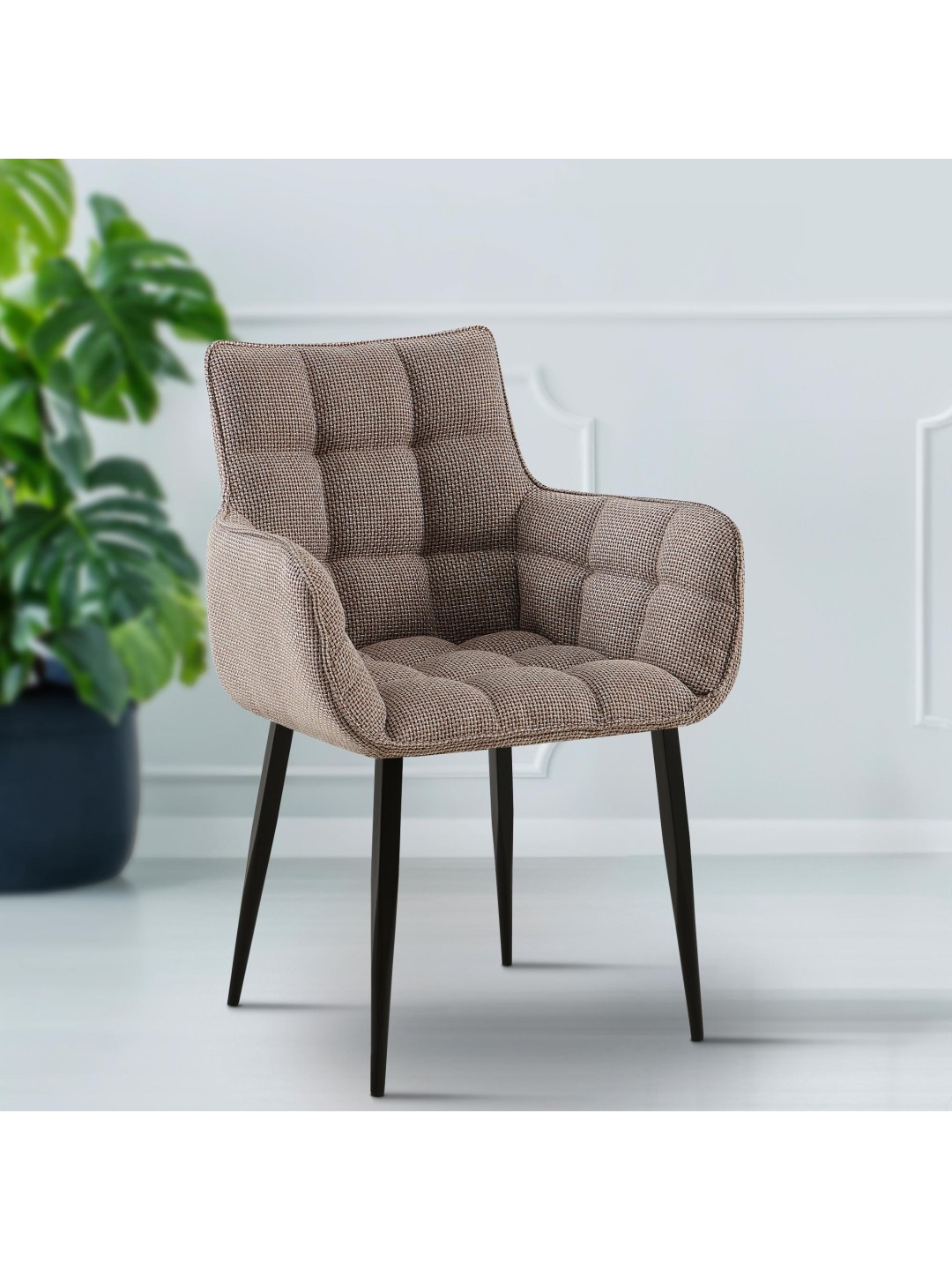 Stol Tirana stof, terrabrun