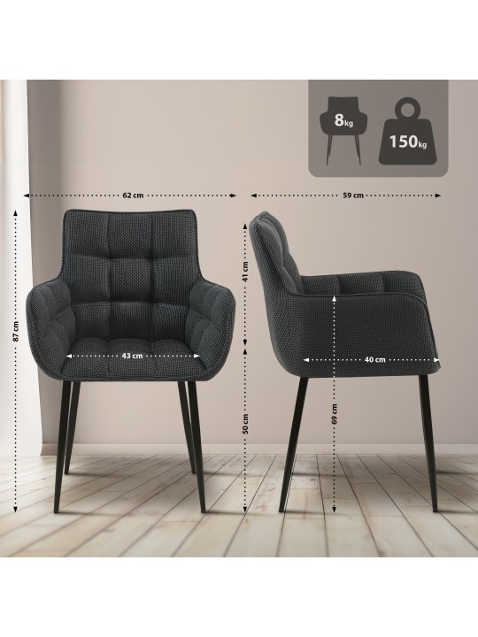 Stol Tirana stof, titangrå Stol Tirana stof, titangrå