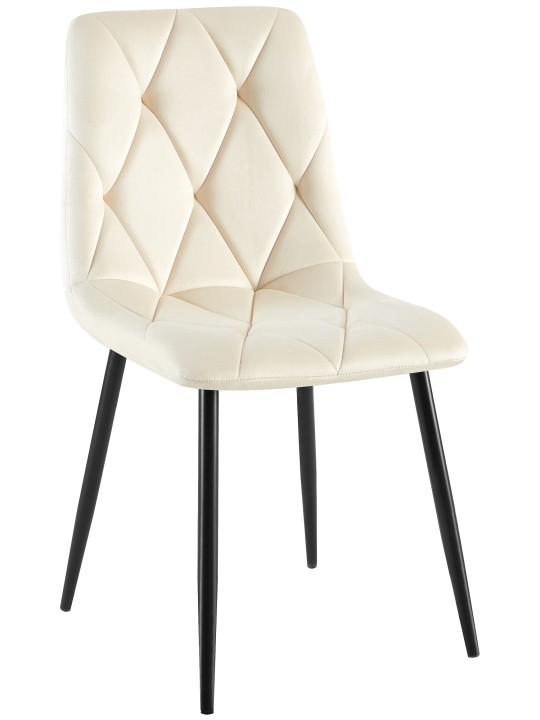 Clairton spisestuestol i fløjl, creme