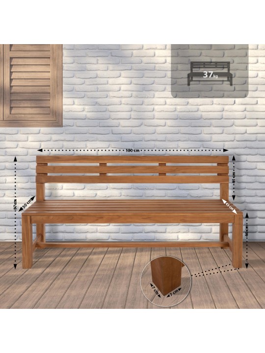 Teak bænk Augusta 180 cm, teak