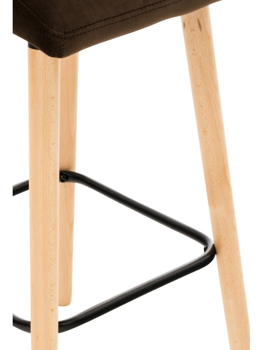 Sæt med 2 barstole Lincoln velvet, brun