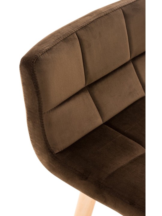 Sæt med 2 barstole Lincoln velvet, brun
