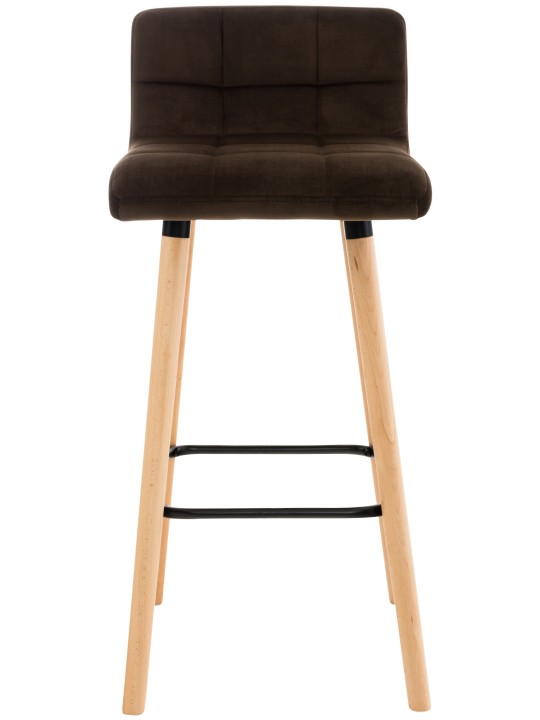 Sæt med 2 barstole Lincoln velvet, brun
