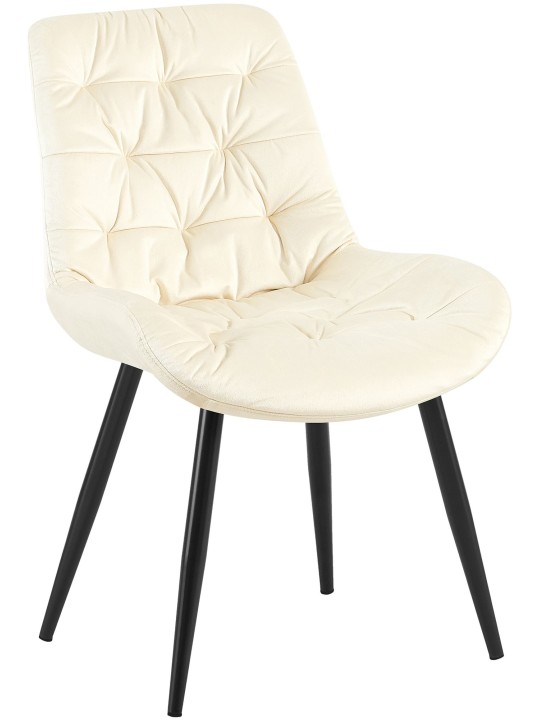 Rossford spisestuestol i fløjl, creme