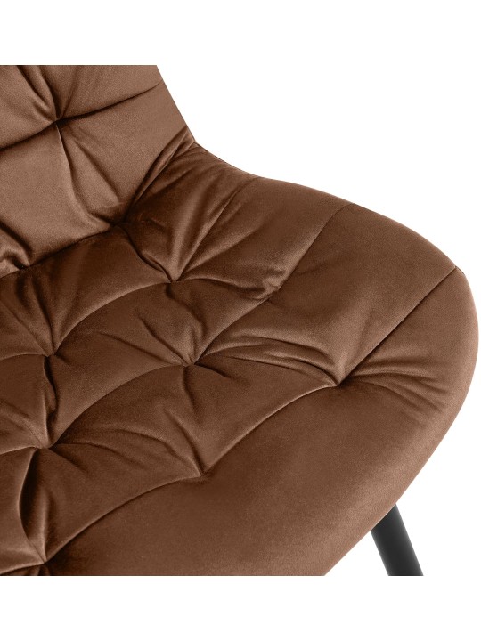 Rossford spisestuestol i fløjl, brun
