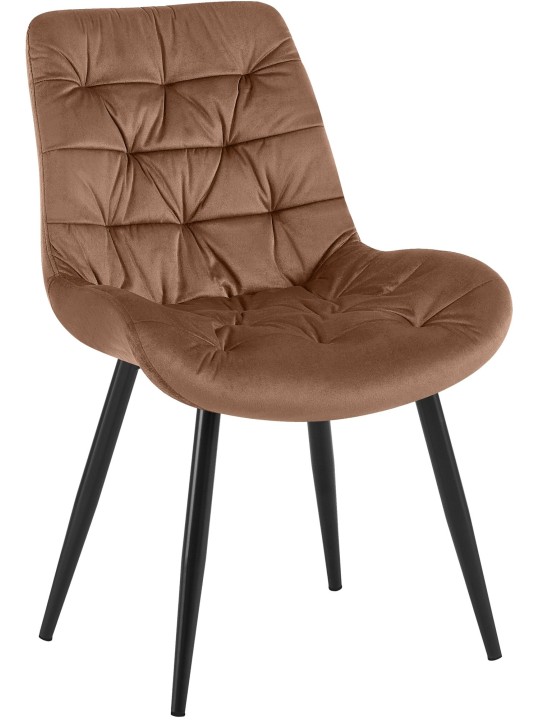 Rossford spisestuestol i fløjl, brun