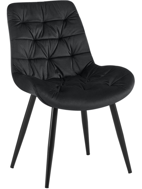 Rossford spisestuestol i fløjl, sort