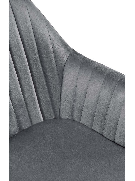 Welby fløjl spisestuestol, mørkegrå