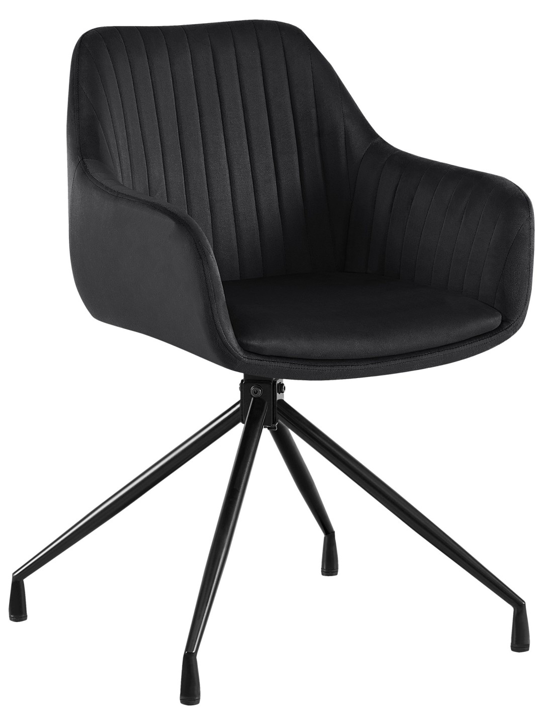 Welby fløjl spisestuestol, sort