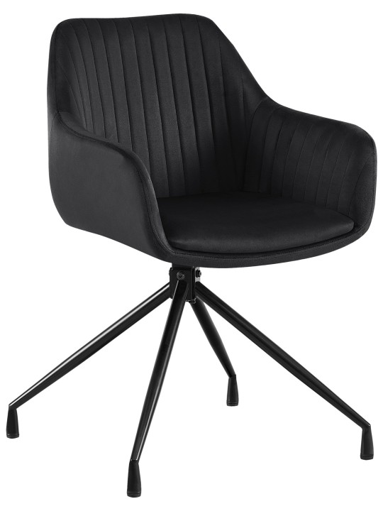 Welby fløjl spisestuestol, sort