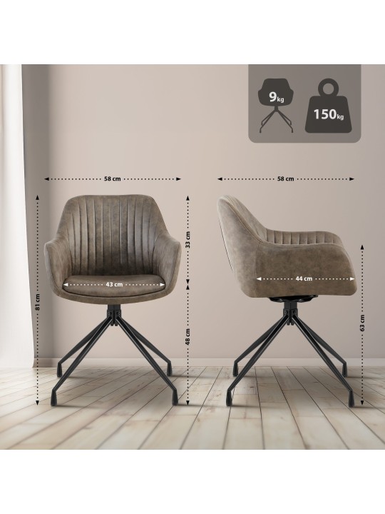 Spisestuestol Welby Vintage, grå