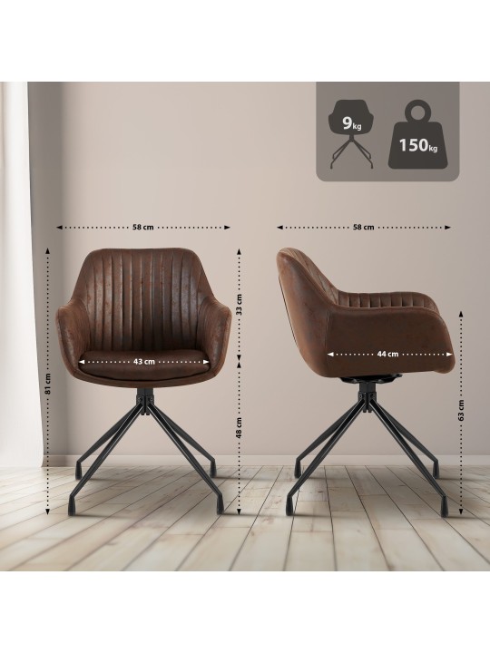 Spisestuestol Welby Vintage, mørkebrun