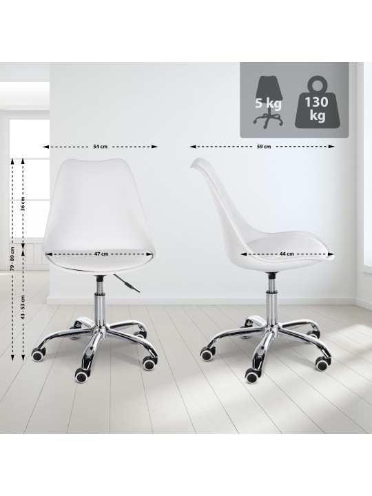 Arbejdsskammel Laflin, hvid Arbejdsskammel Laflin, hvid