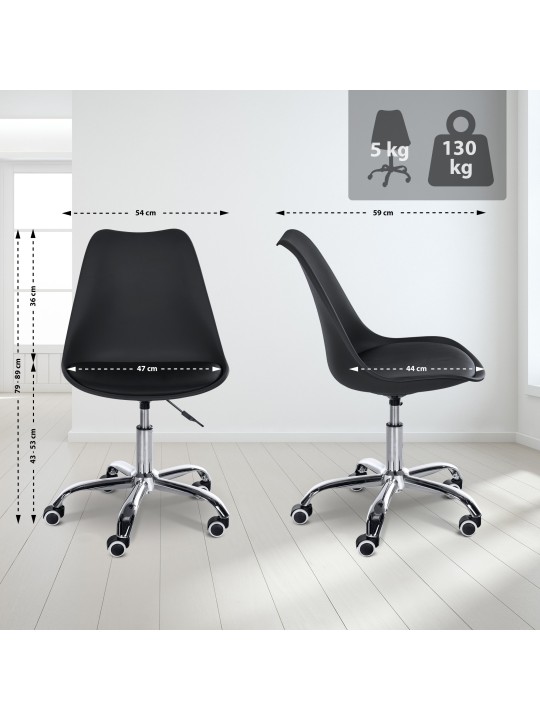 Arbejdsskammel Laflin, sort