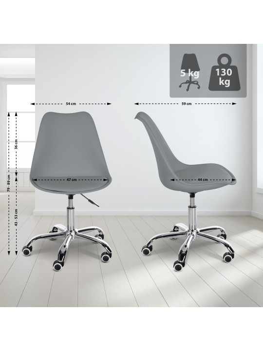 Arbejdsskammel Laflin, grå