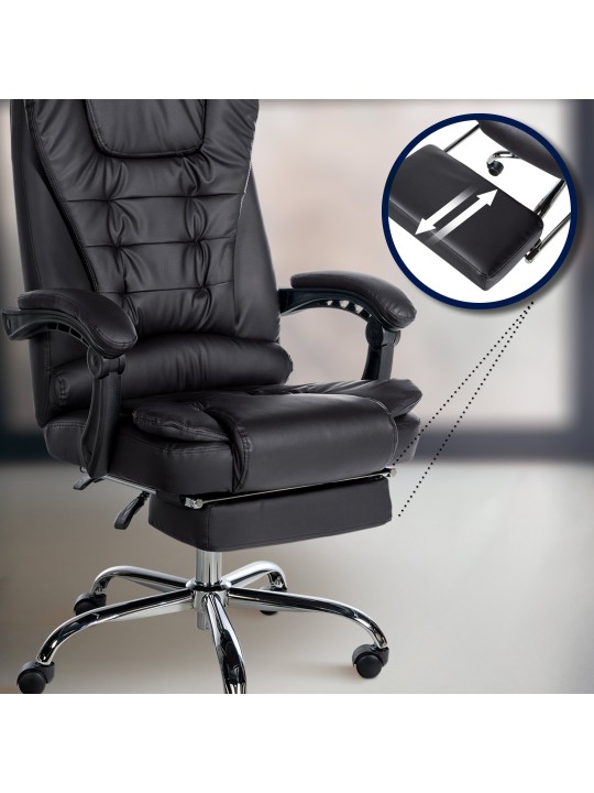 Kontorstol Oxygen imiteret læder, sort