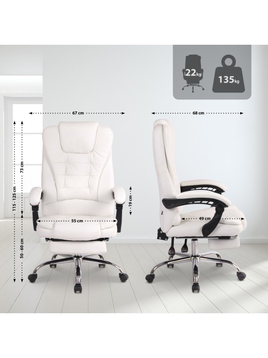 Kontorstol Oxygen imiteret læder, hvid Kontorstol Oxygen imiteret læder, hvid