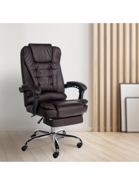 Kontorstol Oxygen imiteret læder, brun