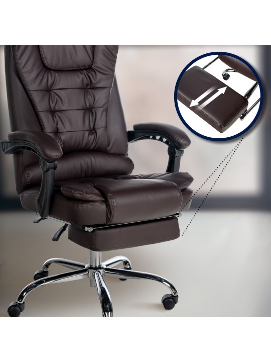 Kontorstol Oxygen imiteret læder, brun